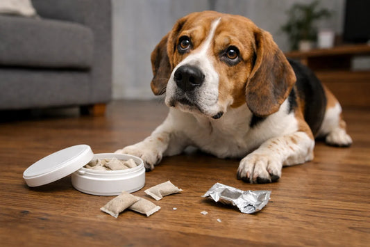 Dog Ate a Nicotine Pouch? Poisoning Risks, Swallow & Tobacco.