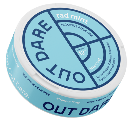 OutDare Nicotine Pouches 12 mg can, Rad Mint